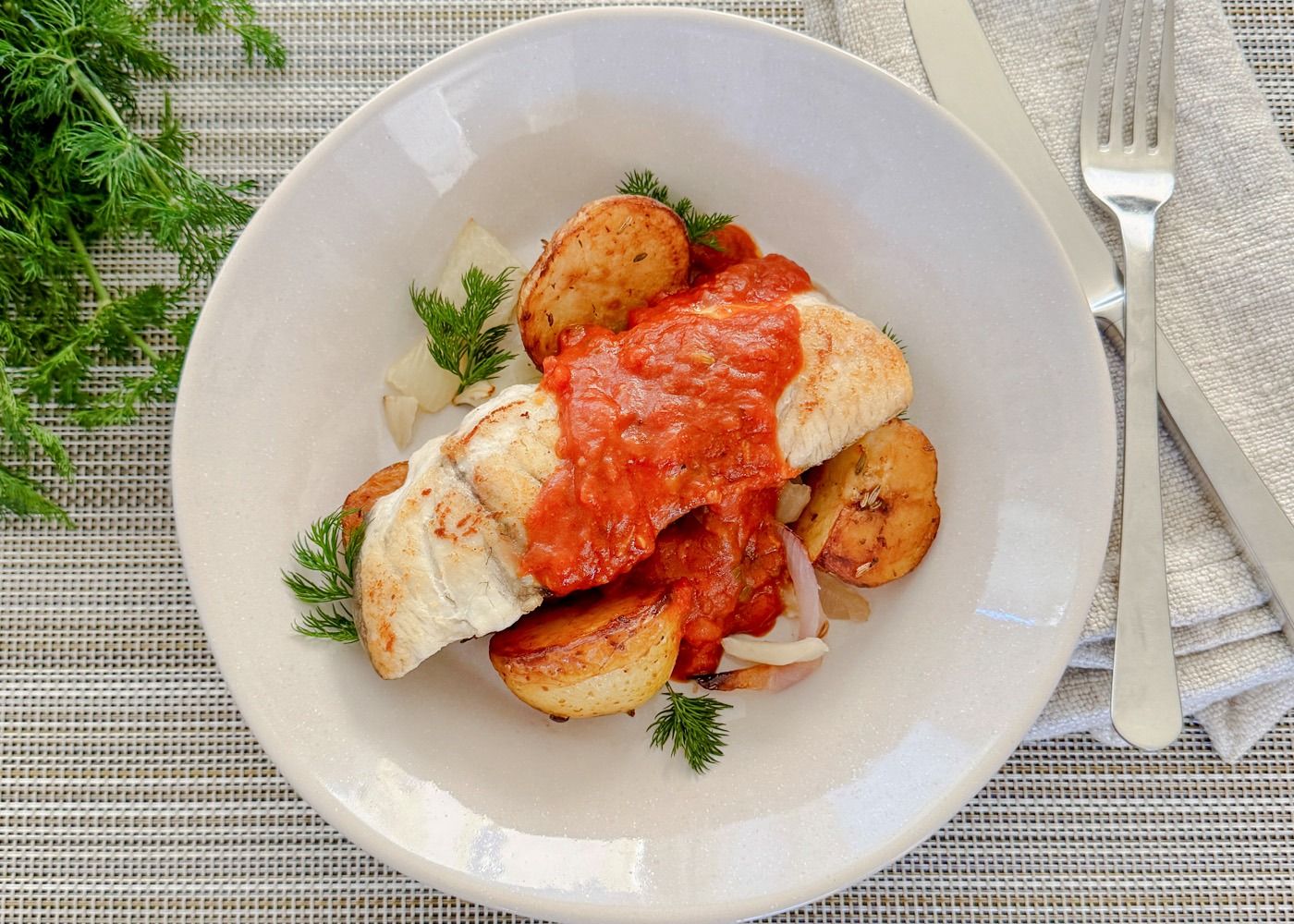 Barramundi w potato + fennel