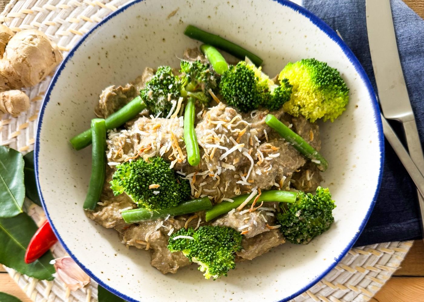 Beef w coconut + ginger