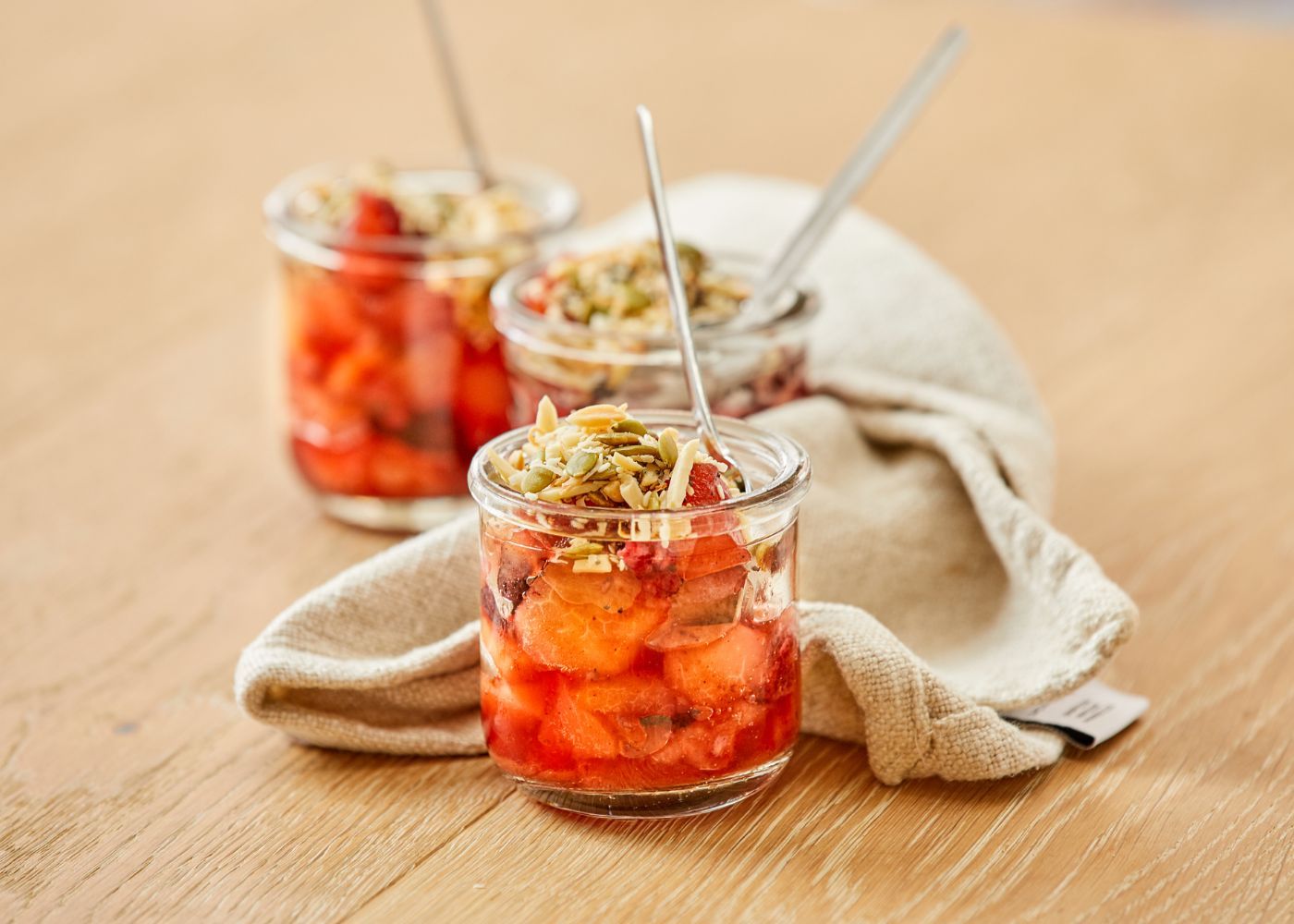 Apple + rhubarb nut crunch