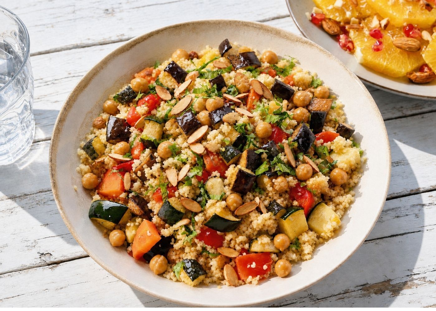 Middle eastern eggplant w couscous