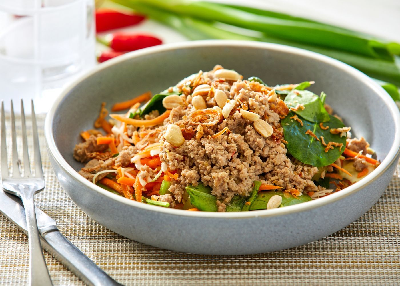 Chicken larb salad
