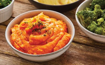 Sweet potato mash w pea - serves 1