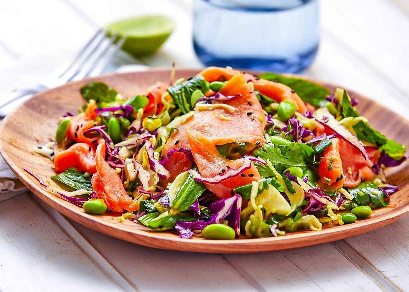 Smoked Salmon Salad w Miso Dressing - Add your own Greens