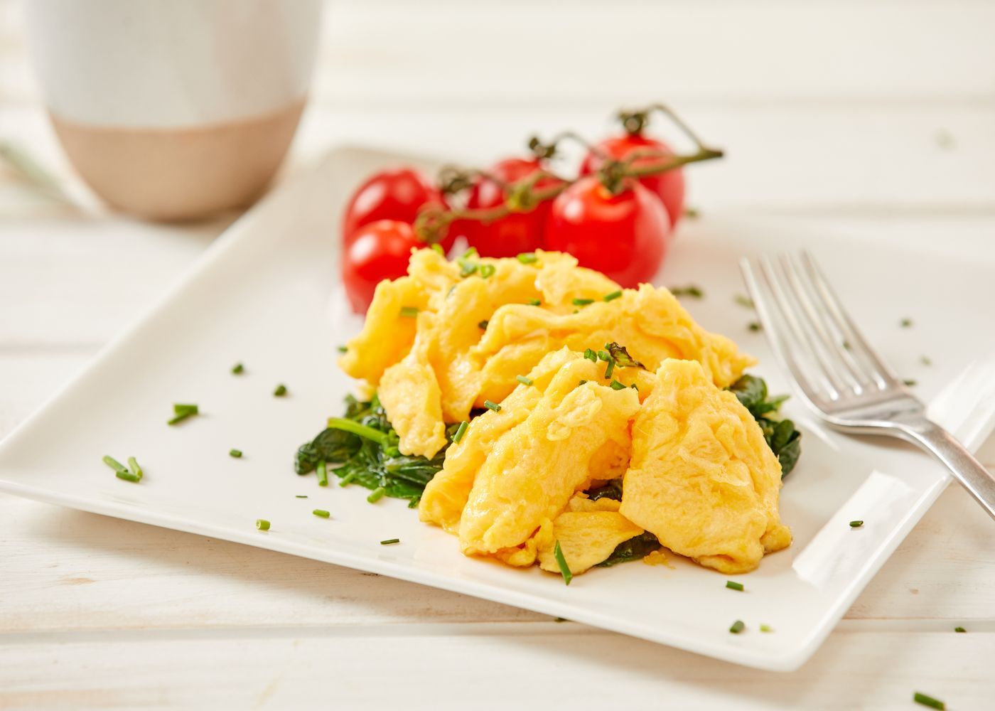 Spinach + chive scramble