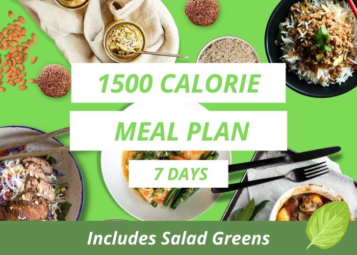 1500 Calorie - 7 Day - Plan 1 - with Salad Greens