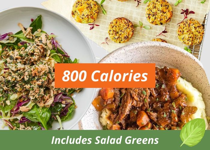 800 Calorie - 7 Day - Plan 3 - with Salad Greens
