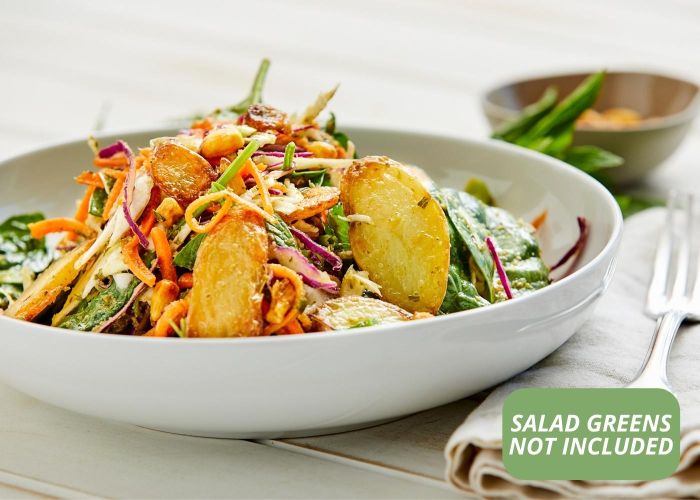 Roast kipfler w toasted corn salad w salsa verde - Add Your Own Salad Greens
