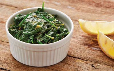Wilted spinach w lemon oil - serves 1