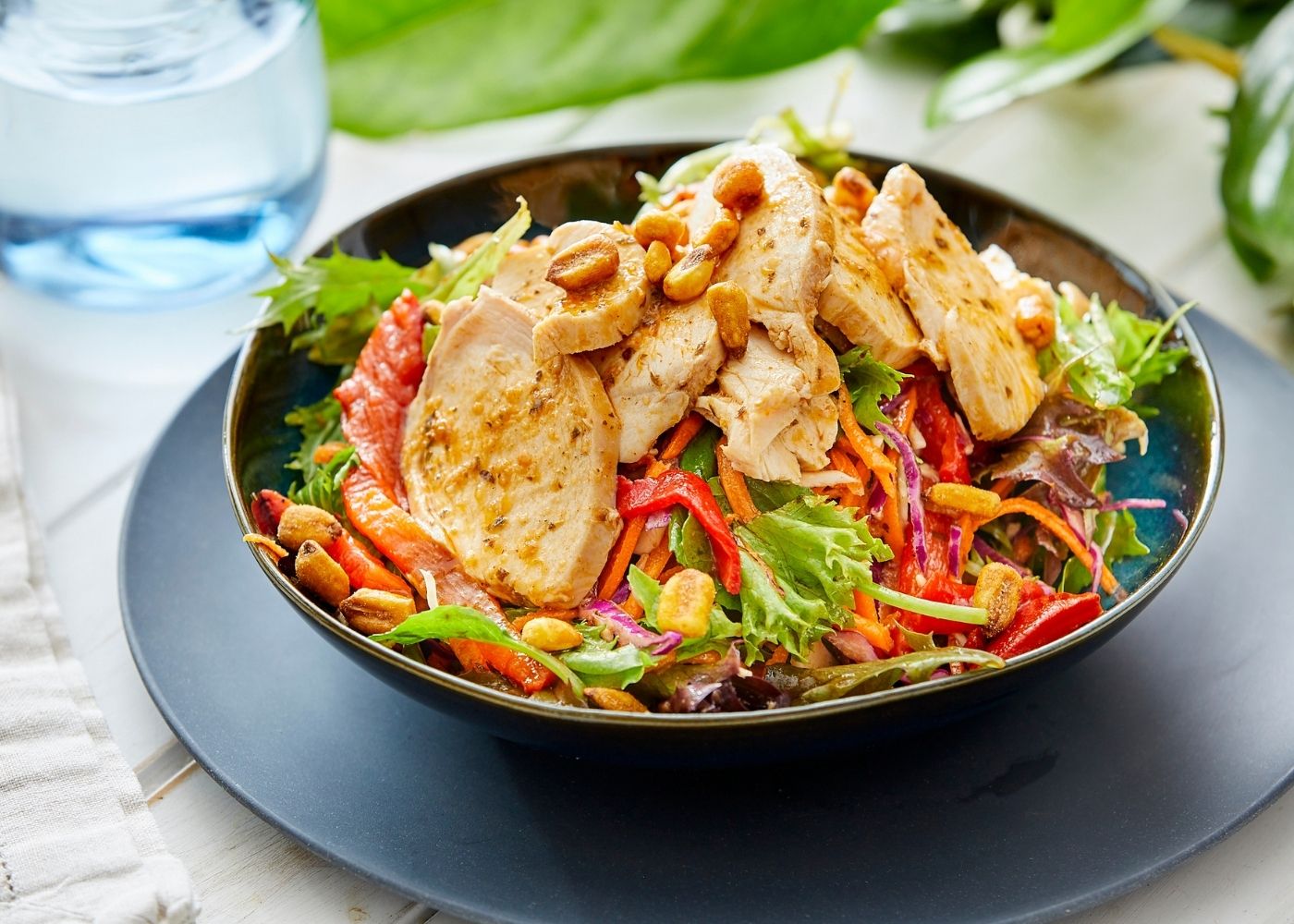 Piri piri chicken w roasted capsicum salad 