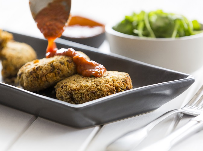 Vegetable + lentil burger